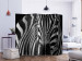 Room Divider Screen White on Black Stripes II (5-piece) - zebra in unusual frame 133320 additionalThumb 2