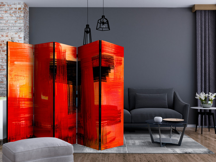 Folding Screen Crimson Prison II (5-piece) - abstraction in red background 133520 additionalImage 4