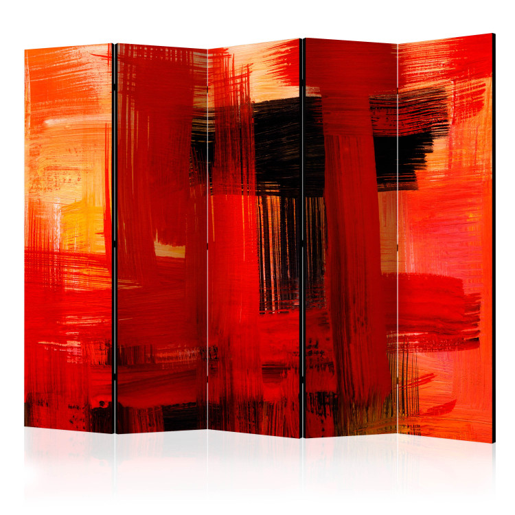 Folding Screen Crimson Prison II (5-piece) - abstraction in red background 133520