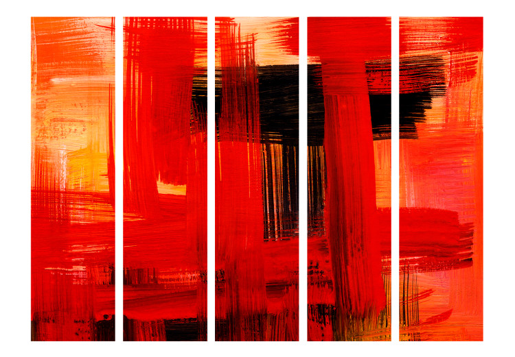 Folding Screen Crimson Prison II (5-piece) - abstraction in red background 133520 additionalImage 3
