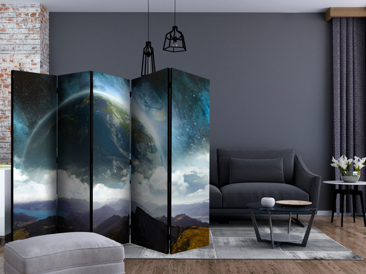 Room Separator Earth II - fantasy mountain landscape against a sky with a large planet 134120 additionalImage 4