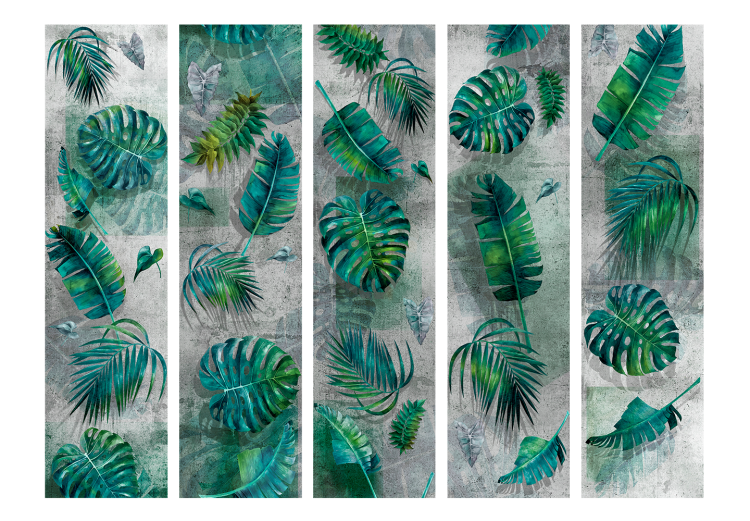Room Divider Modernist Jungle II (5-piece) - leaves of tropical plants 134320 additionalImage 3