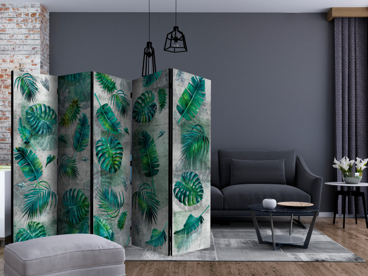 Room Divider Modernist Jungle II (5-piece) - leaves of tropical plants 134320 additionalImage 4