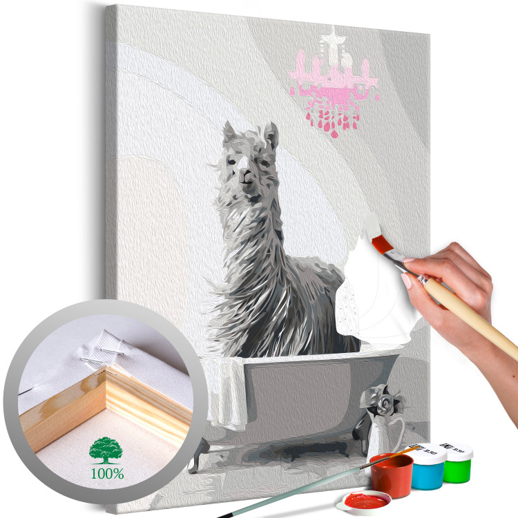 Paint by Number Kit Lama in the Bathtub 135320