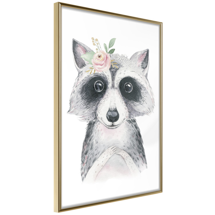 Poster Little Raccoon - funny portrait of an animal on a white contrasting background 135720 additionalImage 4