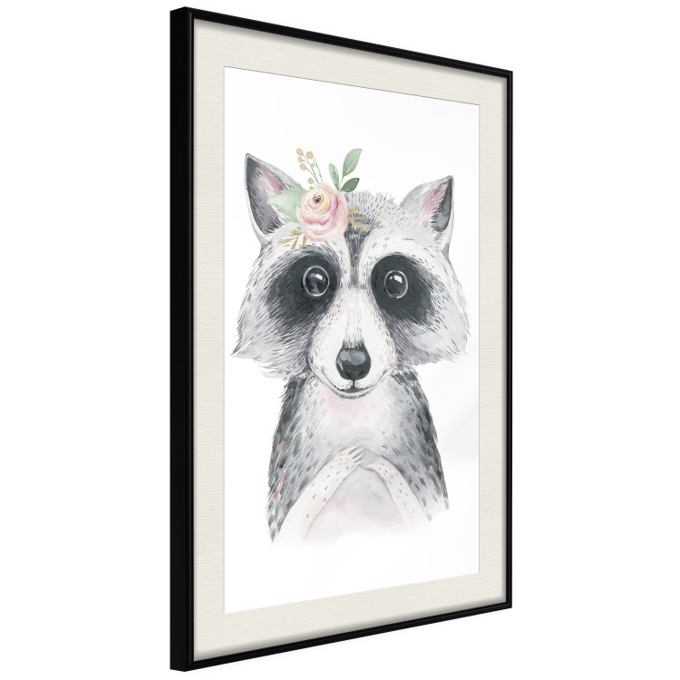 Poster Little Raccoon - funny portrait of an animal on a white contrasting background 135720 additionalImage 3