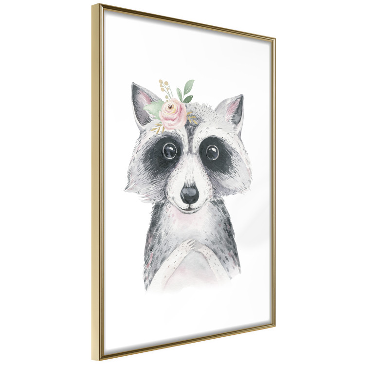 Poster Little Raccoon - funny portrait of an animal on a white contrasting background 135720 additionalImage 4