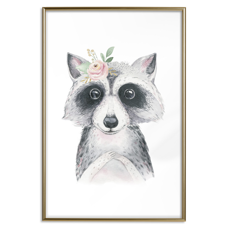 Poster Little Raccoon - funny portrait of an animal on a white contrasting background 135720 additionalImage 9