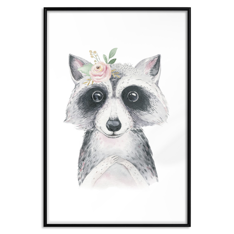 Poster Little Raccoon - funny portrait of an animal on a white contrasting background 135720 additionalImage 10