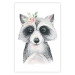 Poster Little Raccoon - funny portrait of an animal on a white contrasting background 135720