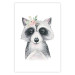 Poster Little Raccoon - funny portrait of an animal on a white contrasting background 135720 additionalThumb 15
