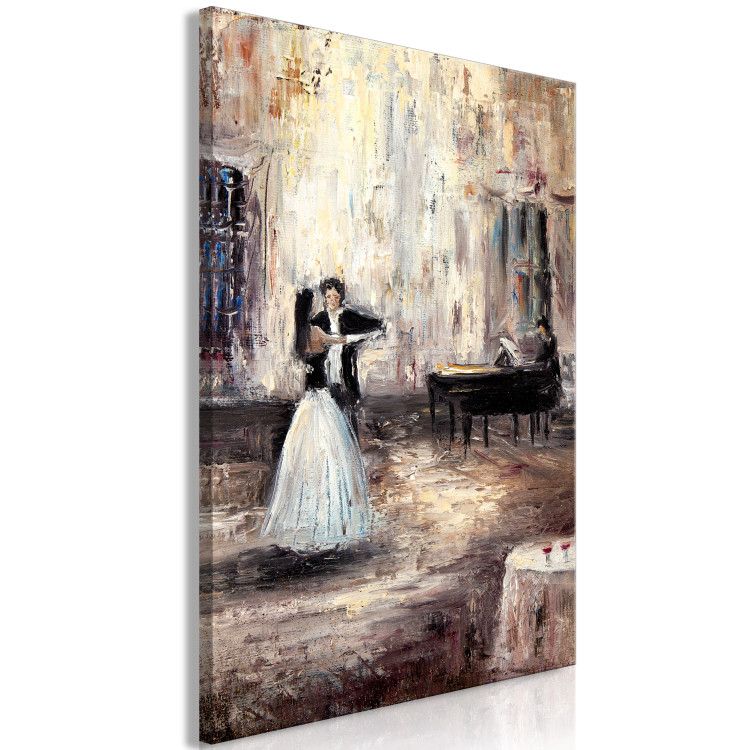 Canvas Print Dancing couple - artistic composition with people and piano 135920 additionalImage 2