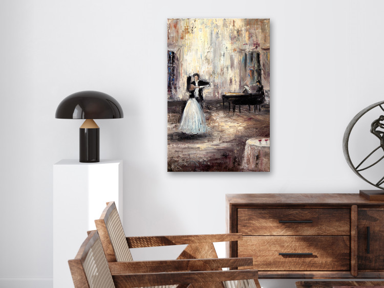 Canvas Print Dancing couple - artistic composition with people and piano 135920 additionalImage 3