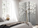 Room Separator Magical Magnolia (3-piece) - White abstract with tree 136120 additionalThumb 2