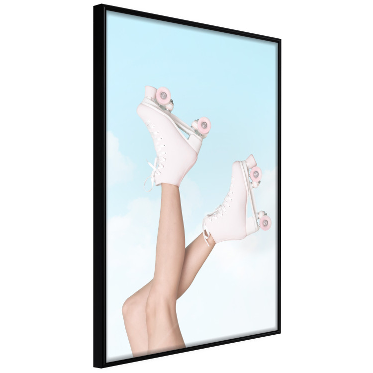 Poster Pink Roller Skates Against a Blue Sky - Girl Swinging Her Legs 144120 additionalImage 6