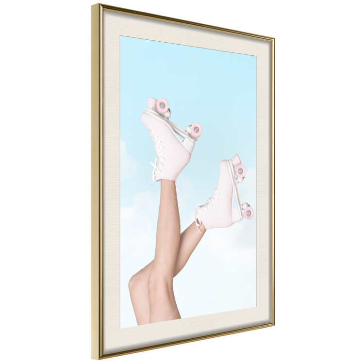 Poster Pink Roller Skates Against a Blue Sky - Girl Swinging Her Legs 144120 additionalImage 24