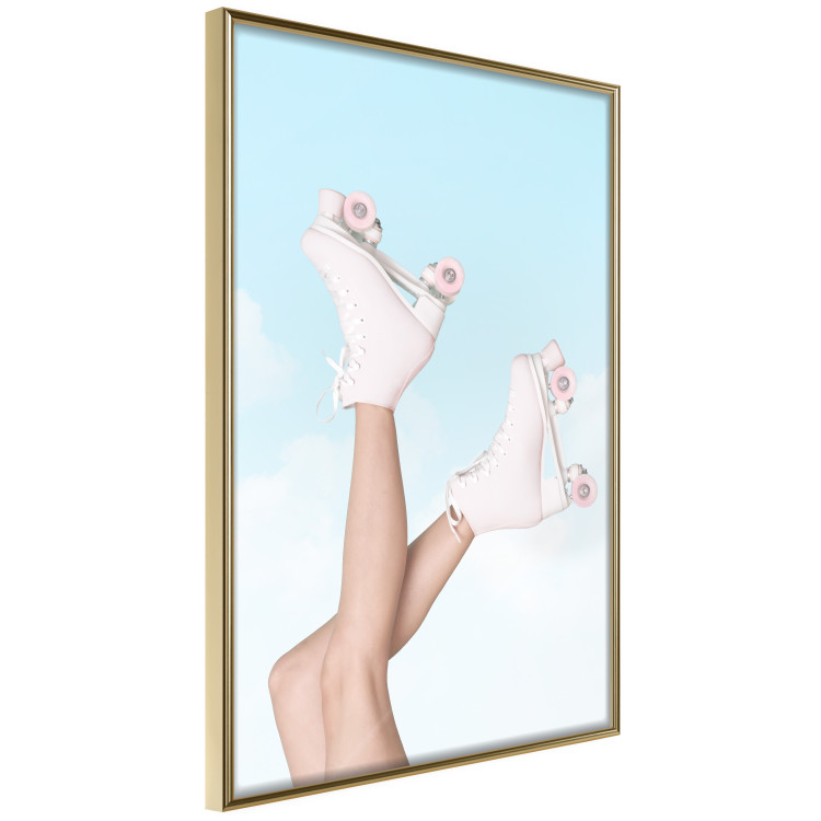 Poster Pink Roller Skates Against a Blue Sky - Girl Swinging Her Legs 144120 additionalImage 5