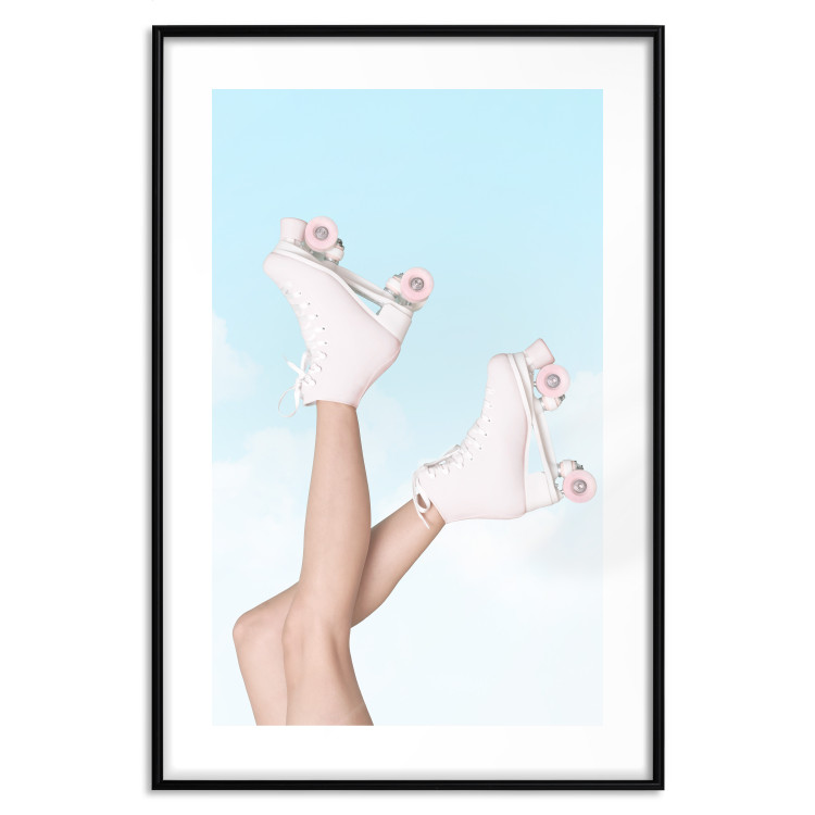 Poster Pink Roller Skates Against a Blue Sky - Girl Swinging Her Legs 144120 additionalImage 20