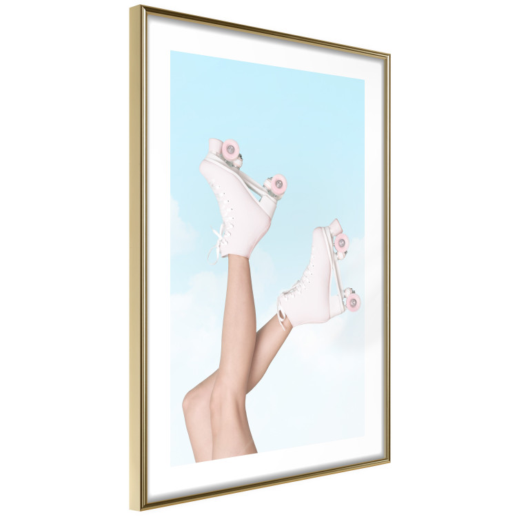 Poster Pink Roller Skates Against a Blue Sky - Girl Swinging Her Legs 144120 additionalImage 13
