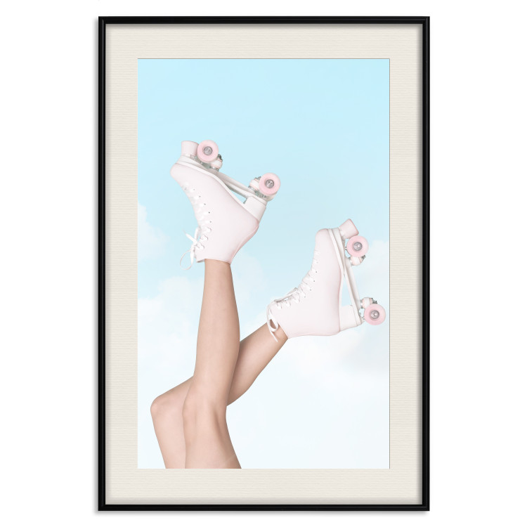 Poster Pink Roller Skates Against a Blue Sky - Girl Swinging Her Legs 144120 additionalImage 19