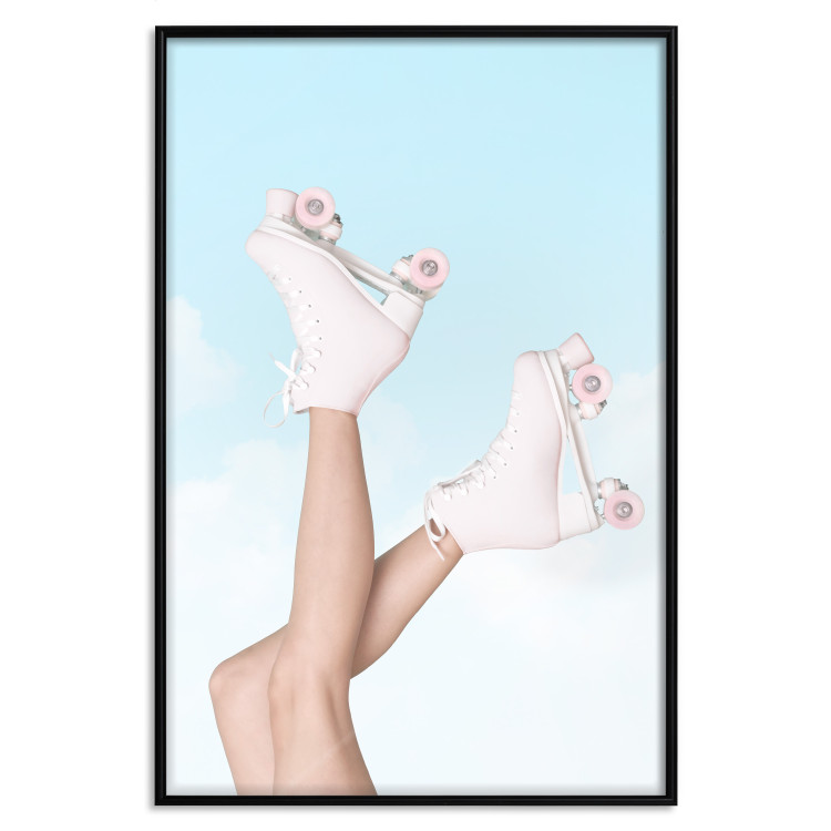 Poster Pink Roller Skates Against a Blue Sky - Girl Swinging Her Legs 144120 additionalImage 16