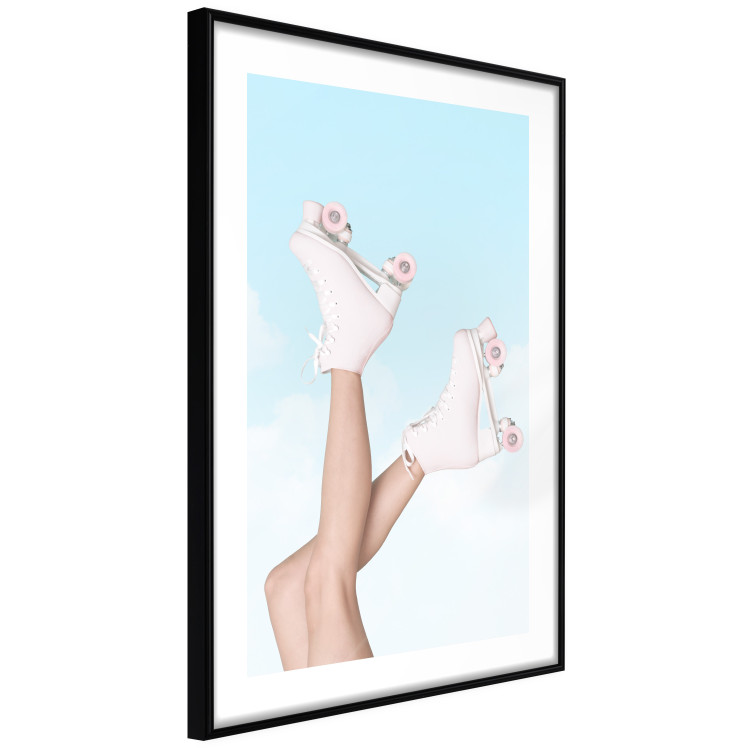 Poster Pink Roller Skates Against a Blue Sky - Girl Swinging Her Legs 144120 additionalImage 7