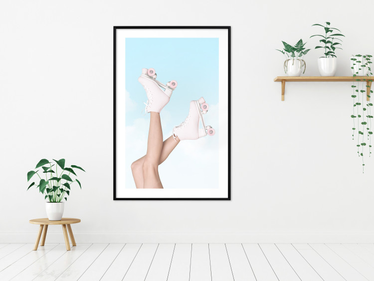 Poster Pink Roller Skates Against a Blue Sky - Girl Swinging Her Legs 144120 additionalImage 10