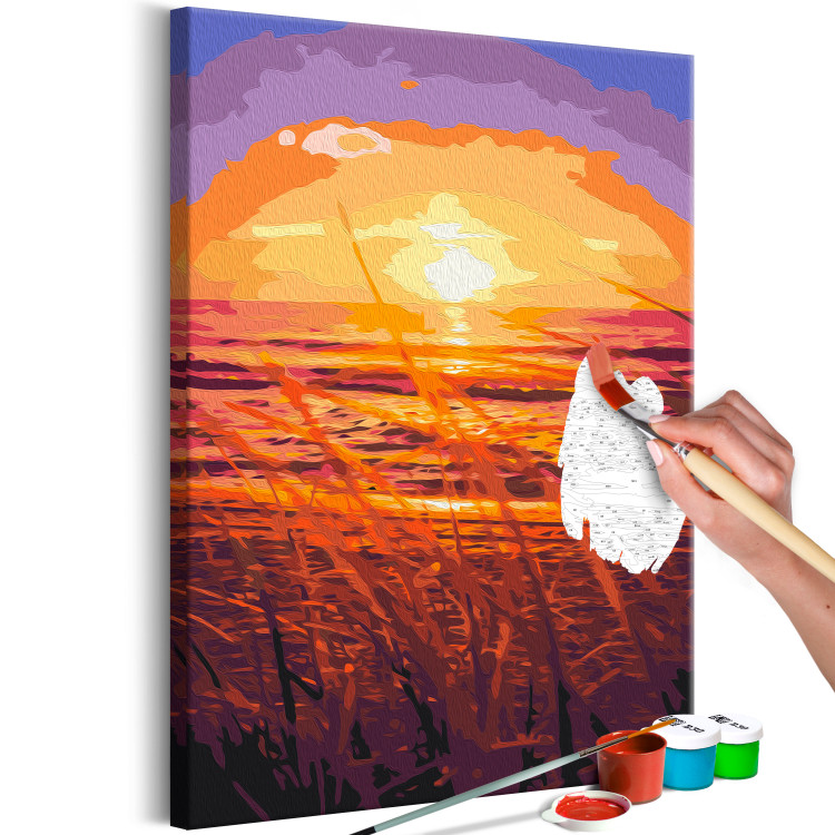 Paint by Number Kit Summer Evening - Orange Sunset on the Beach Full of Grass 144620 additionalImage 3