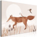 Canvas Art Print Wandering Fox and Birds (1-piece) - beige illustration for children 144720 additionalThumb 2