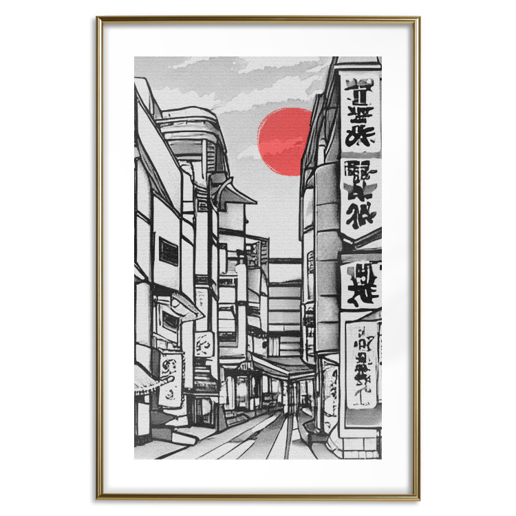 Poster Street in Japan - Asian Style Black and White City Architecture 145520 additionalImage 23