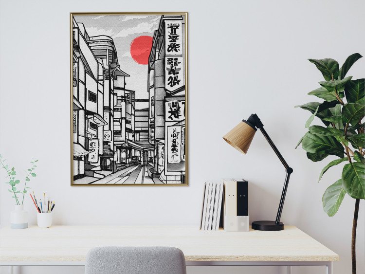 Poster Street in Japan - Asian Style Black and White City Architecture 145520 additionalImage 14