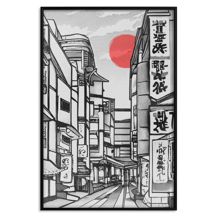 Poster Street in Japan - Asian Style Black and White City Architecture 145520 additionalImage 20