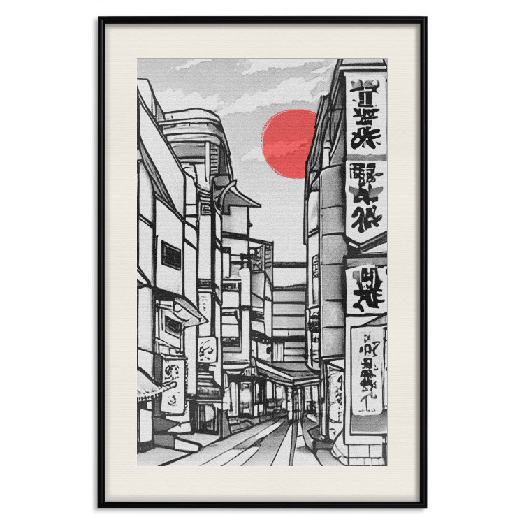 Poster Street in Japan - Asian Style Black and White City Architecture 145520 additionalImage 25