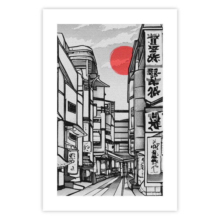 Poster Street in Japan - Asian Style Black and White City Architecture 145520 additionalImage 21