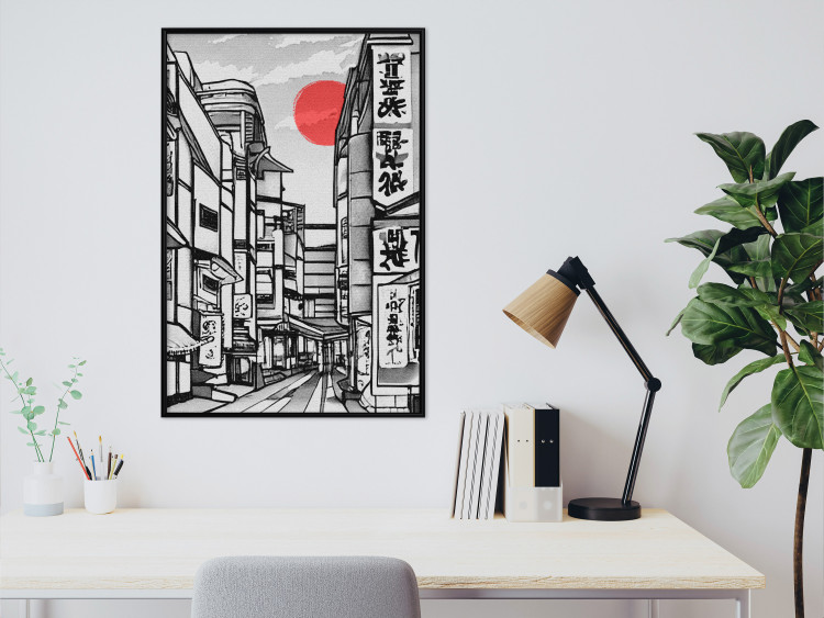 Poster Street in Japan - Asian Style Black and White City Architecture 145520 additionalImage 11