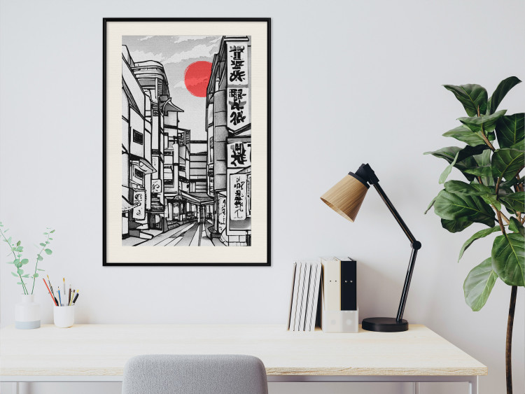 Poster Street in Japan - Asian Style Black and White City Architecture 145520 additionalImage 18