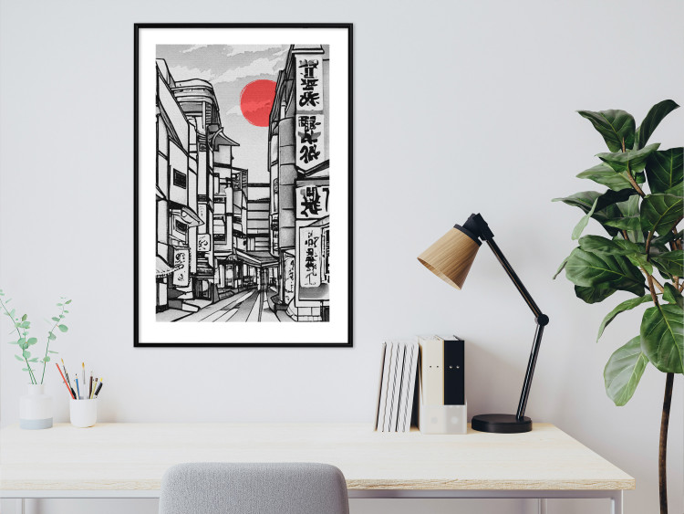 Poster Street in Japan - Asian Style Black and White City Architecture 145520 additionalImage 17