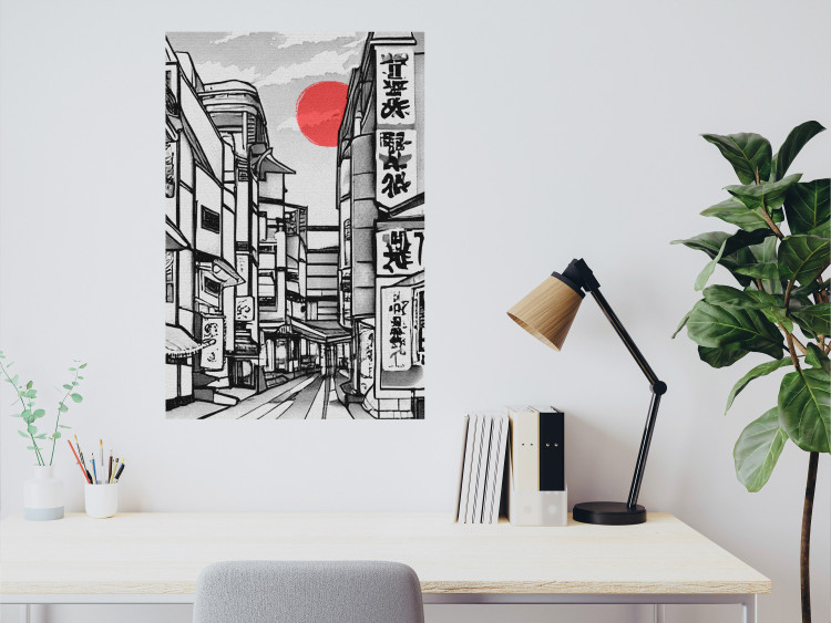Poster Street in Japan - Asian Style Black and White City Architecture 145520 additionalImage 10