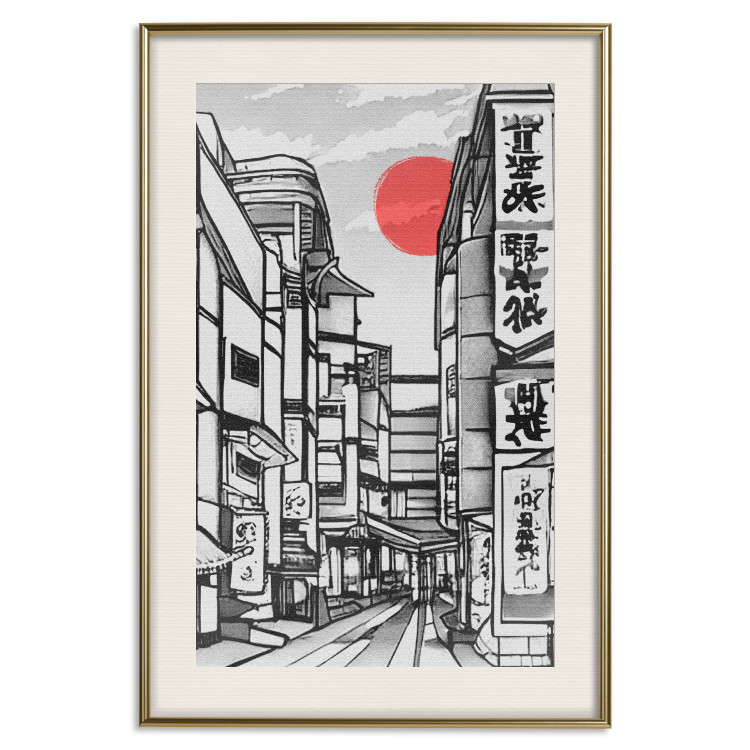 Poster Street in Japan - Asian Style Black and White City Architecture 145520 additionalImage 27