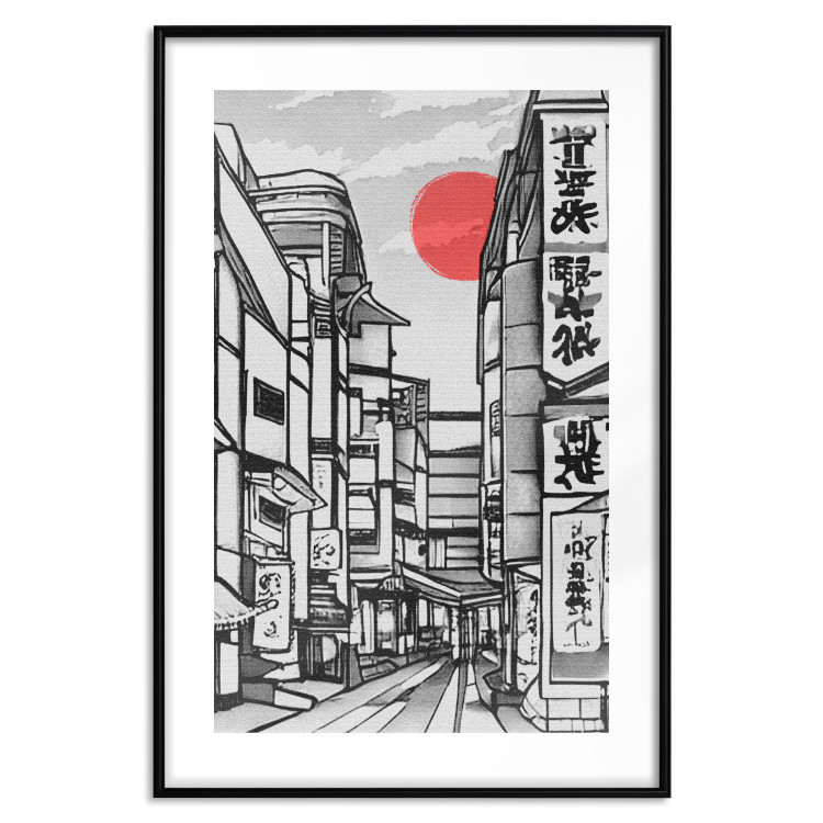 Poster Street in Japan - Asian Style Black and White City Architecture 145520 additionalImage 26