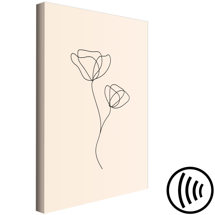 Canvas Art Print Linear Flower - Minimalistic Composition on a Beige Background 146320 additionalImage 6