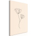 Canvas Art Print Linear Flower - Minimalistic Composition on a Beige Background 146320 additionalThumb 2