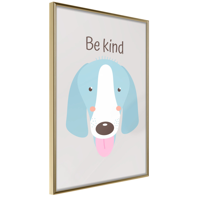 Poster Be Kind - Blue Cheerful Dog and Motivational Slogan for Children 146620 additionalImage 5