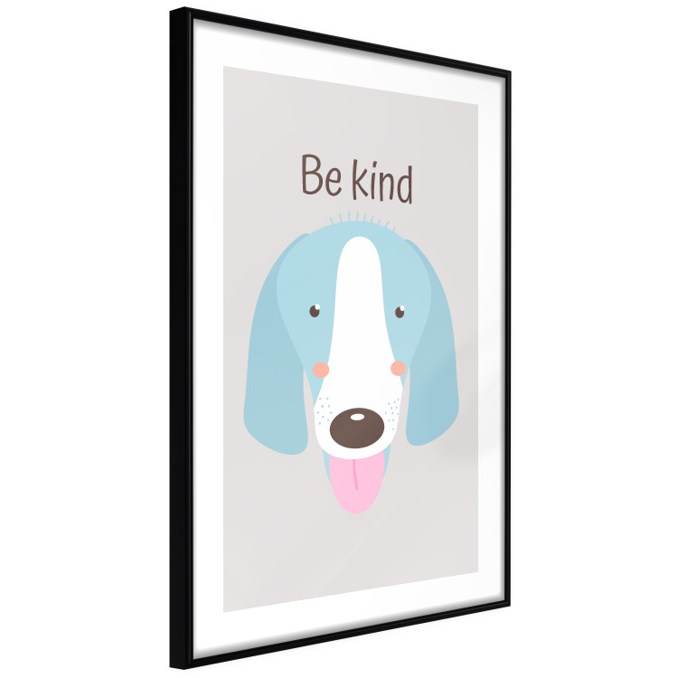Poster Be Kind - Blue Cheerful Dog and Motivational Slogan for Children 146620 additionalImage 13