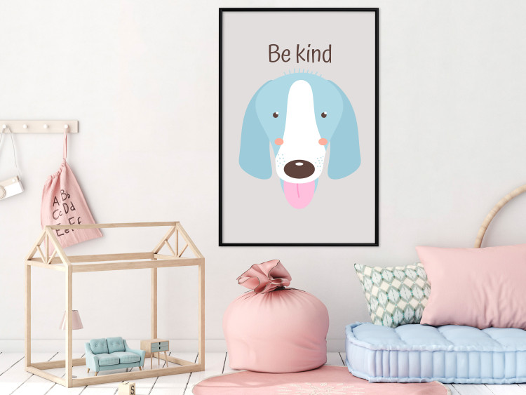 Poster Be Kind - Blue Cheerful Dog and Motivational Slogan for Children 146620 additionalImage 8