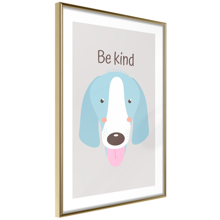 Poster Be Kind - Blue Cheerful Dog and Motivational Slogan for Children 146620 additionalImage 6