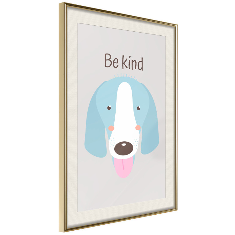 Poster Be Kind - Blue Cheerful Dog and Motivational Slogan for Children 146620 additionalImage 12