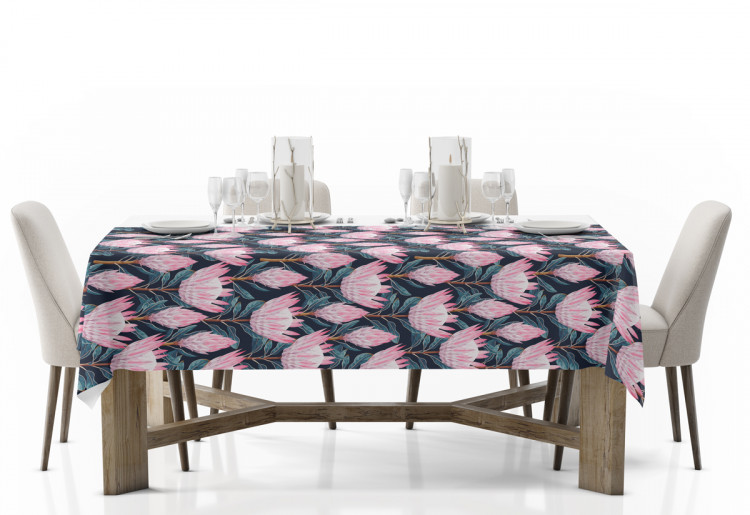 Tablecloth Fabulous buds - composition with pink flowers on a dark background 147320 additionalImage 4