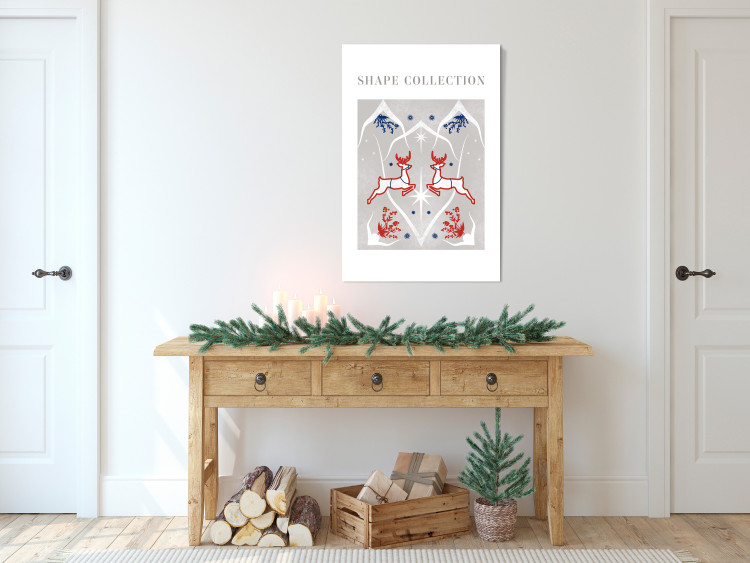 Canvas Print Christmas Shapes - Two Fawns and a Blue Holly 148020 additionalImage 3