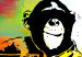 Canvas Print Monkey with Banana (1-piece) - Banksy-style mural on a colorful background 148920 additionalThumb 5